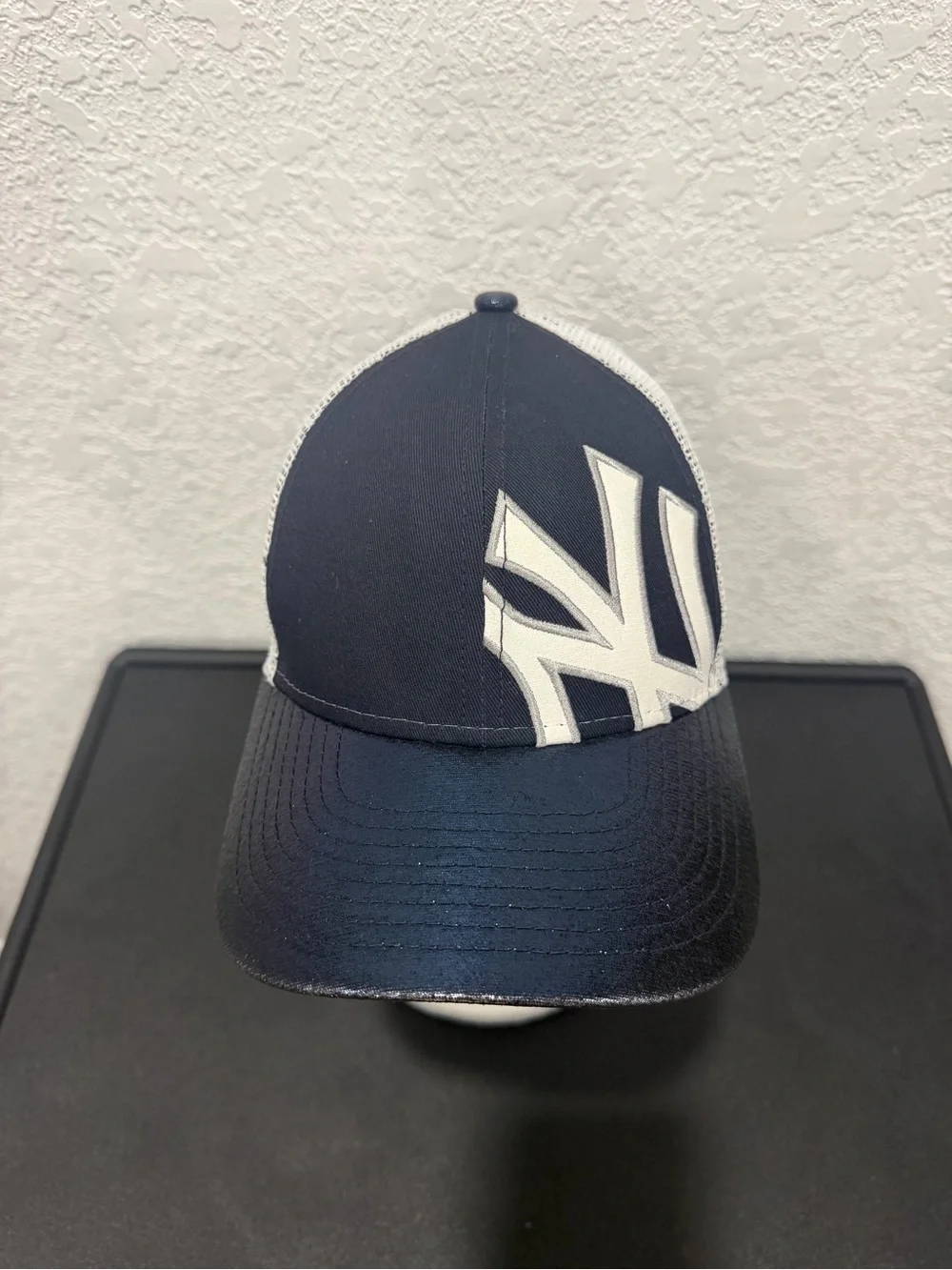 New Era Navy and White Kids Trucker Cap with Large Logo